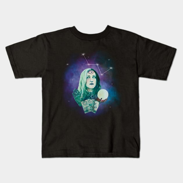 Goth fortune teller Kids T-Shirt by Improgism 